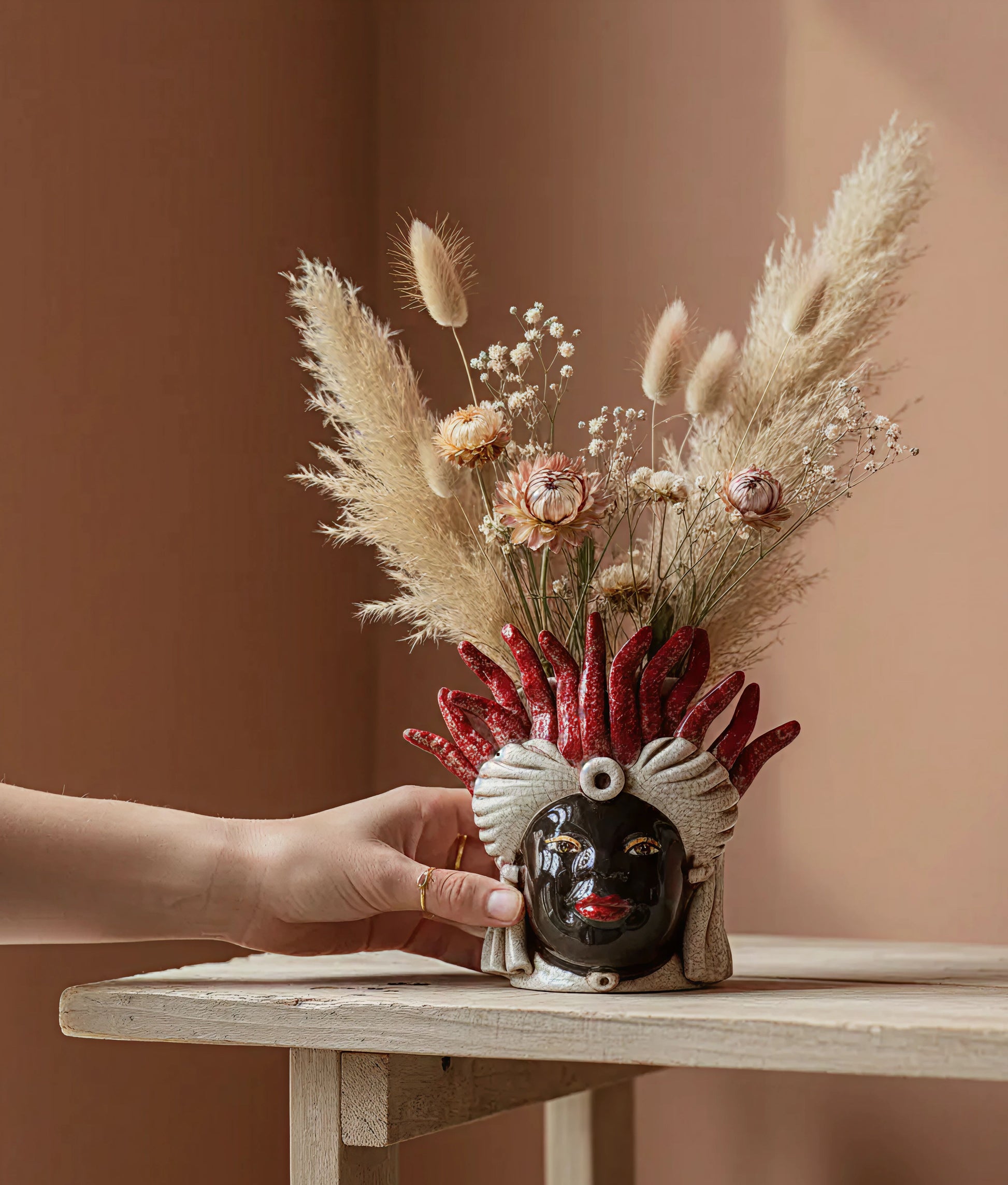 Medusa Small Red Moro Lady Vase