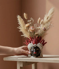 Medusa Small Red Moro Lady Vase