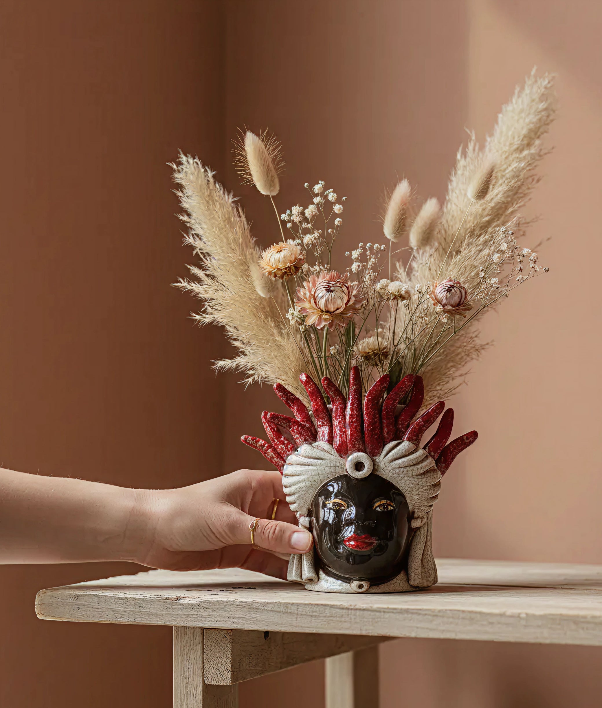 Medusa Small Red Moro Lady Vase