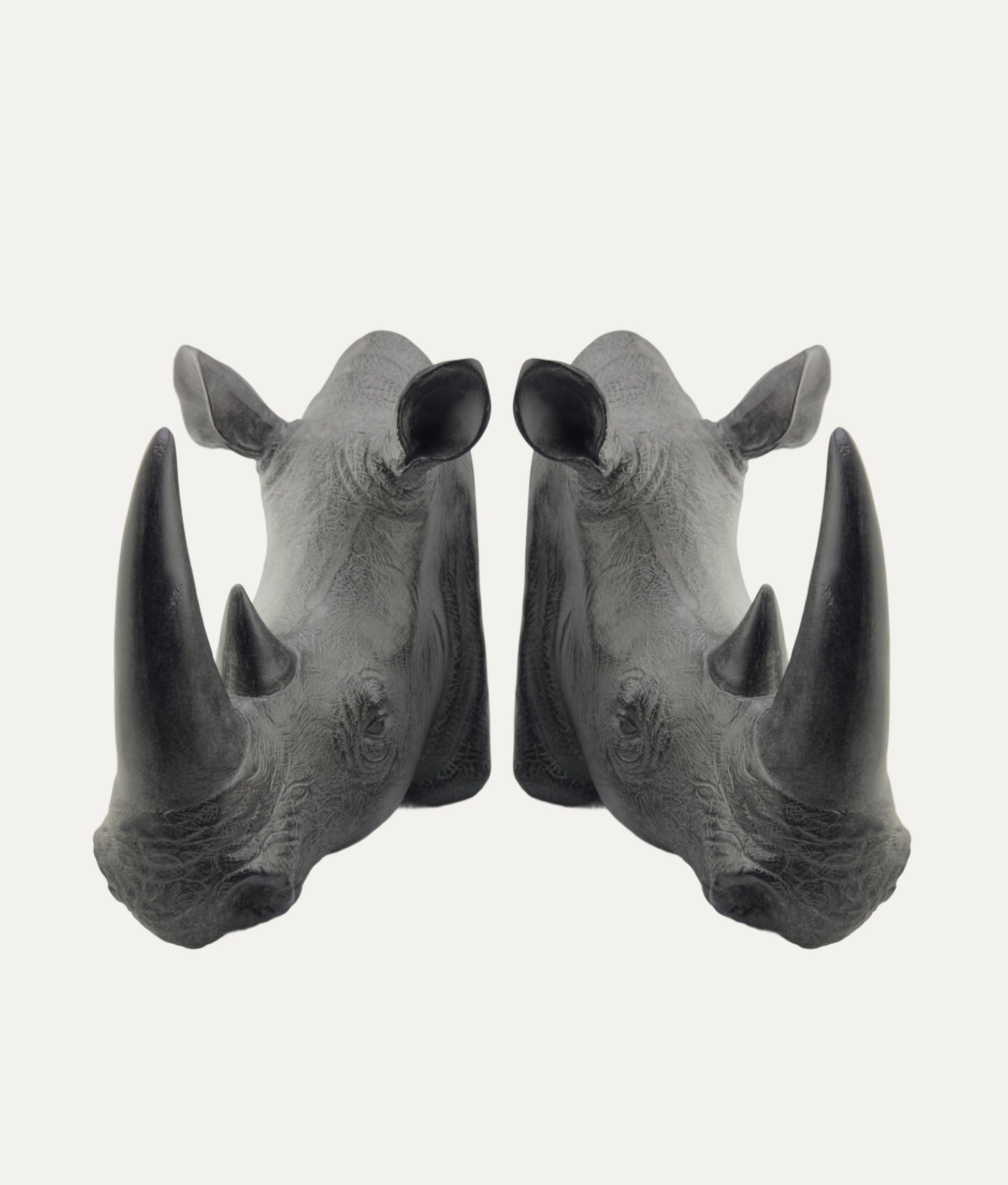 Rhinoceros Head Bookends