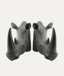 Rhinoceros Head Bookends