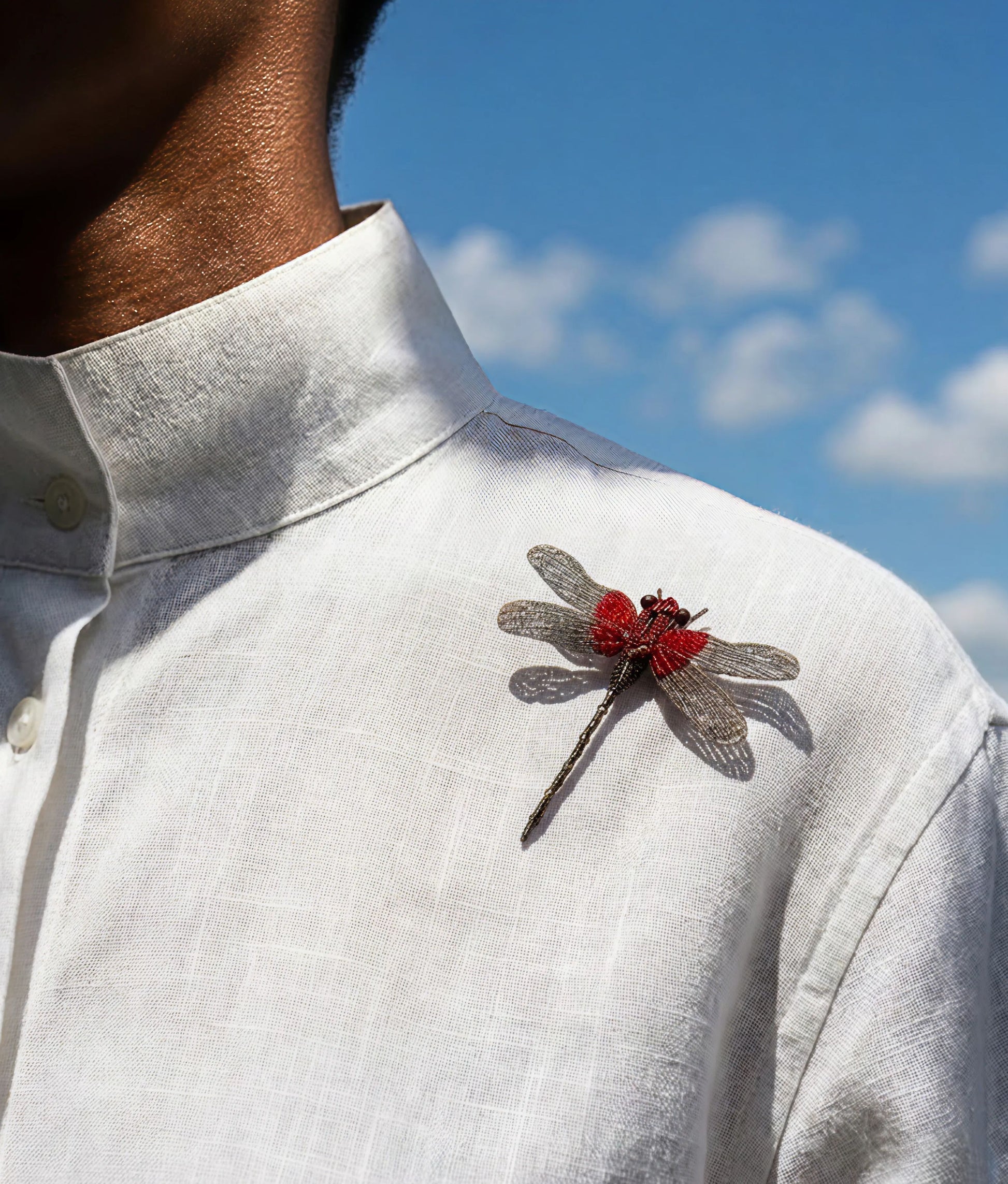 Rubyspot Damselfly Brooch