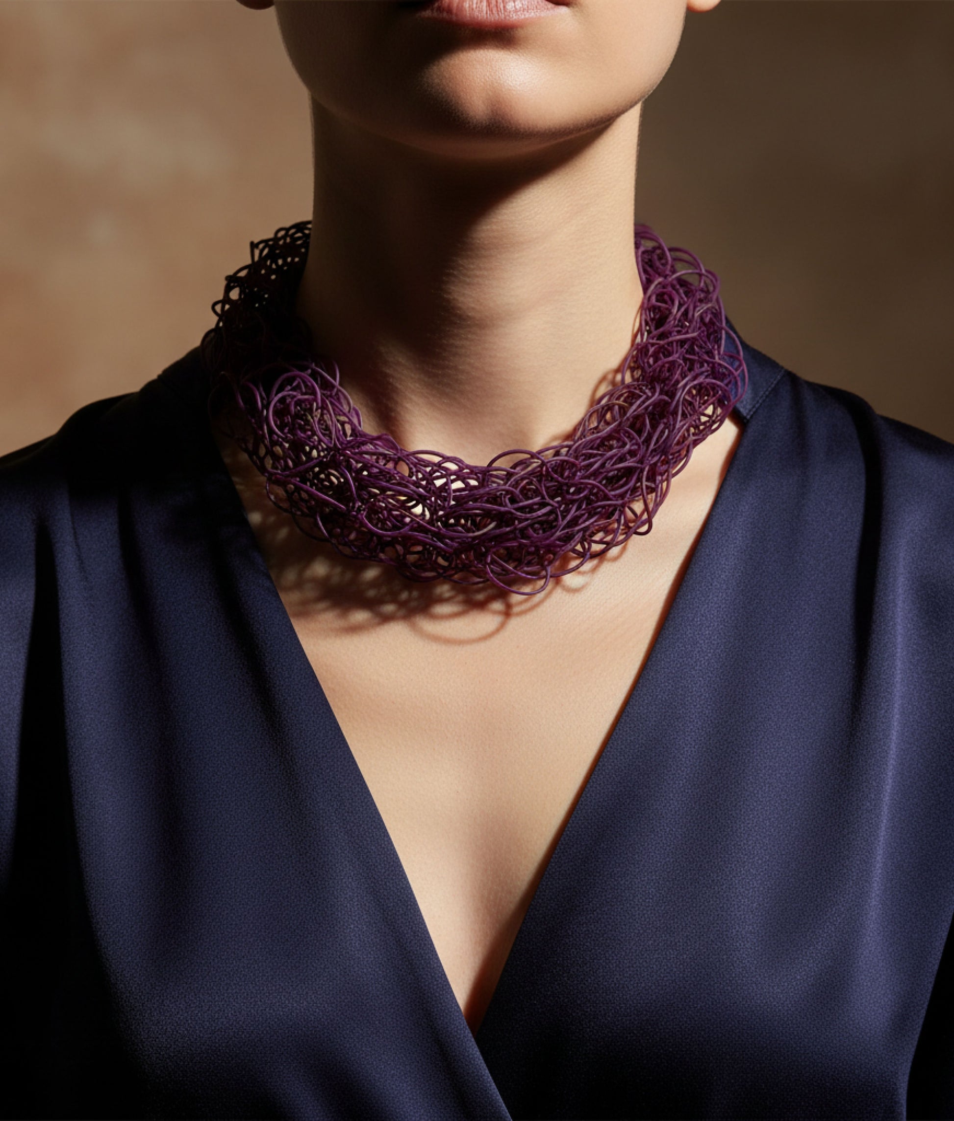 SCRIBBLE SLIM M Burgundy Necklace