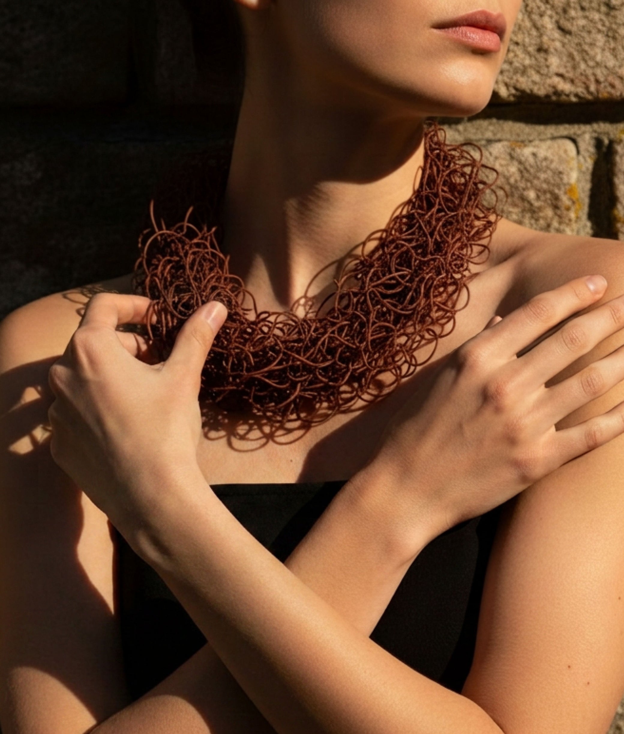 SCRIBBLE SLIM M Copper Necklace