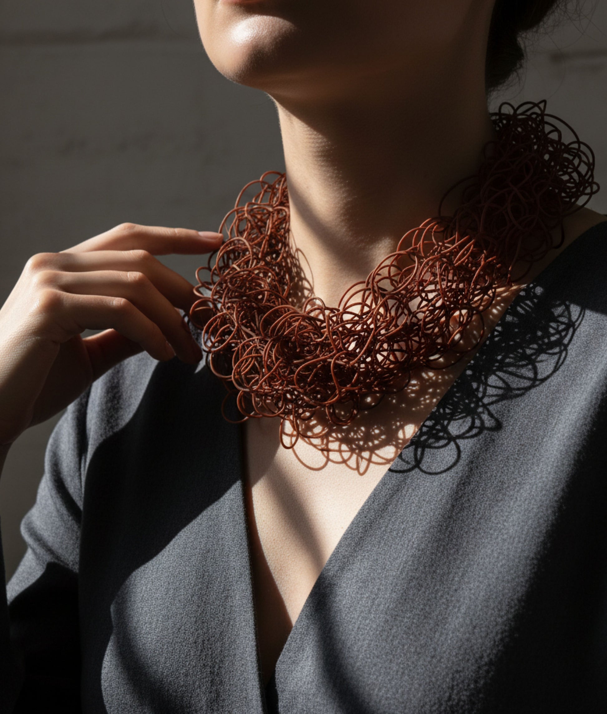 SCRIBBLE SLIM M Copper Necklace