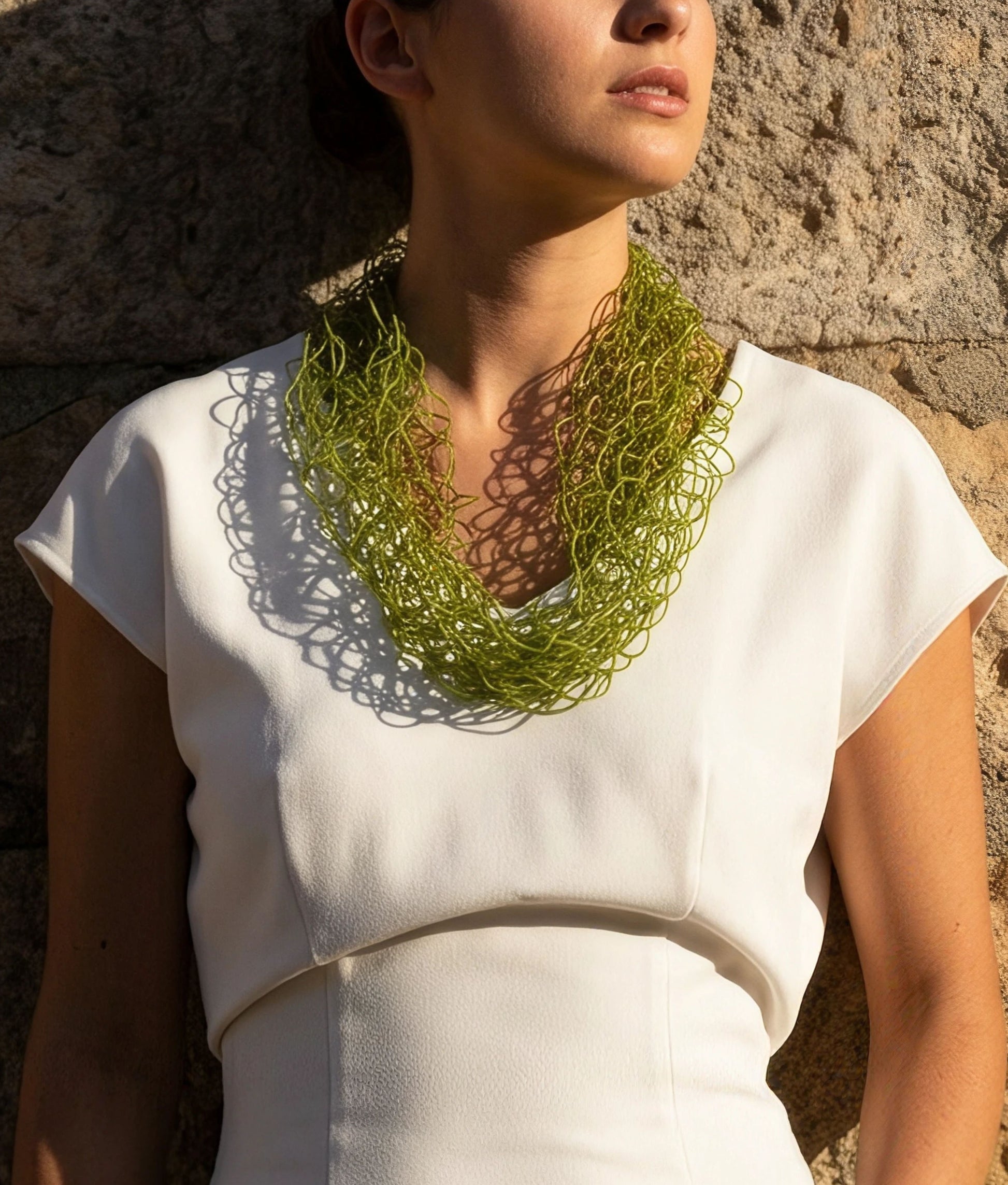 SCRIBBLE SLIM M Olive Necklace