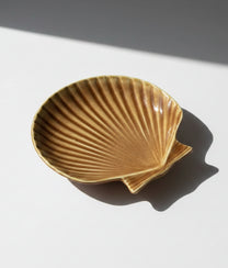 Orange Stoneware Sea Shell Tray Small
