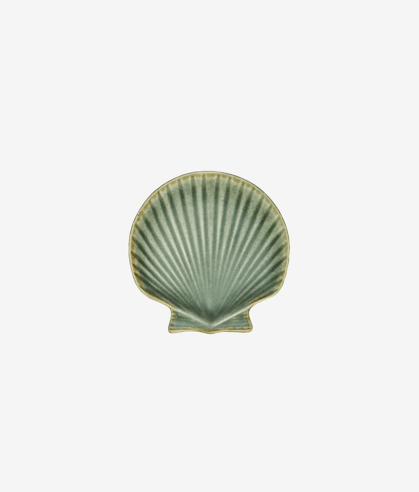 Green Stoneware Sea Shell Tray Small