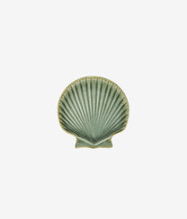 Green Stoneware Sea Shell Tray Small