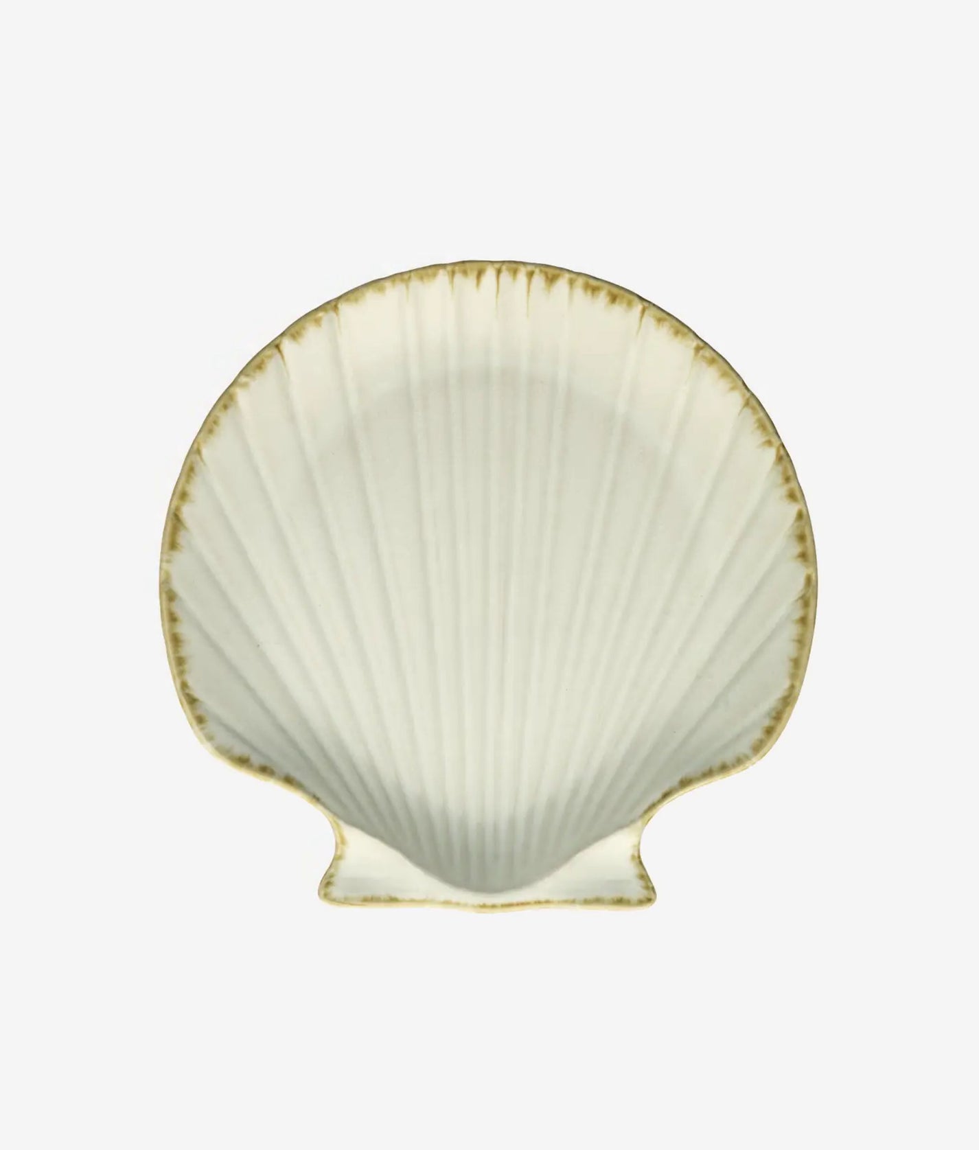 Off White Stoneware Sea Shell Tray Medium