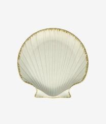 Off White Stoneware Sea Shell Tray Medium