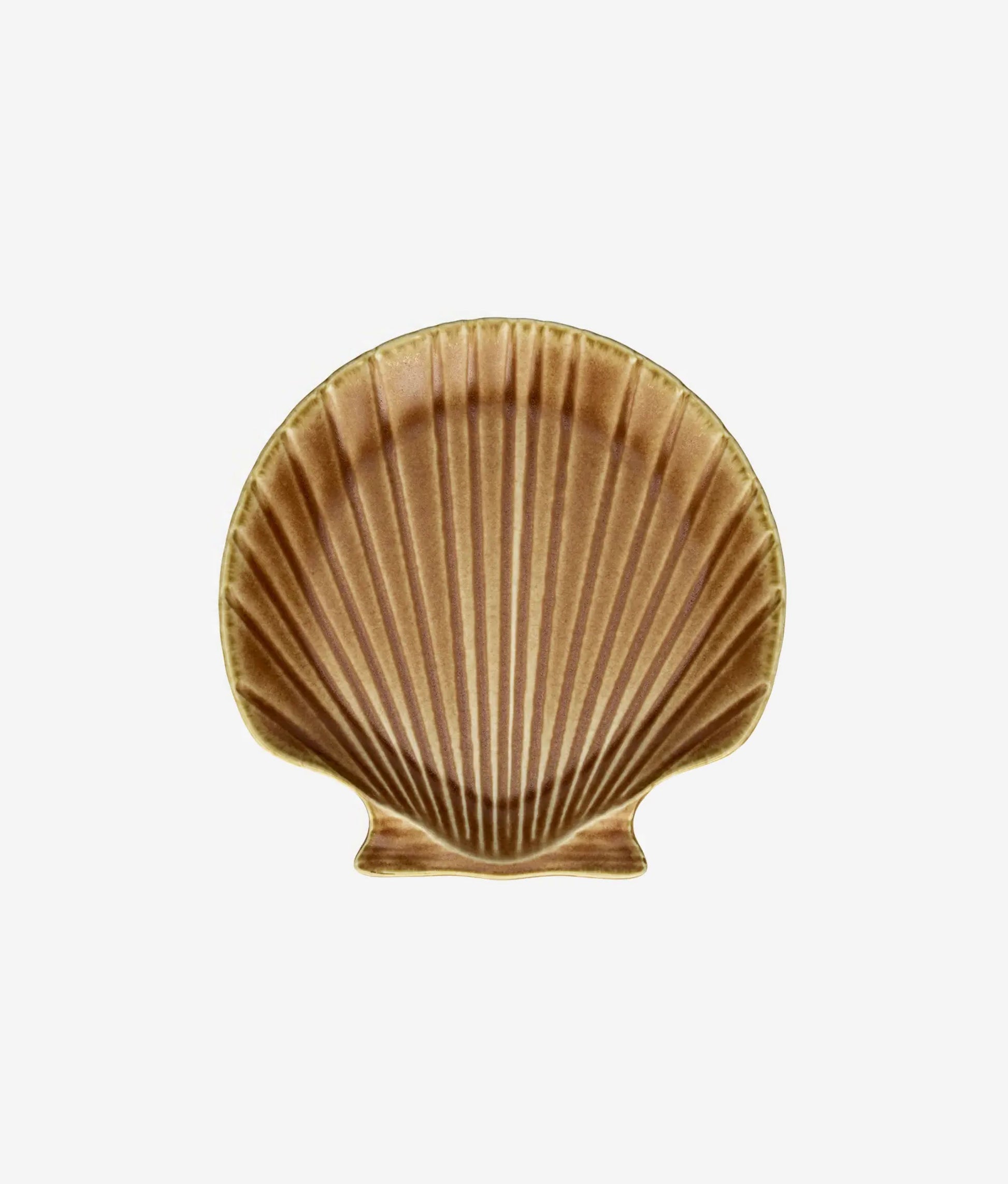 Orange Stoneware Sea Shell Tray Medium