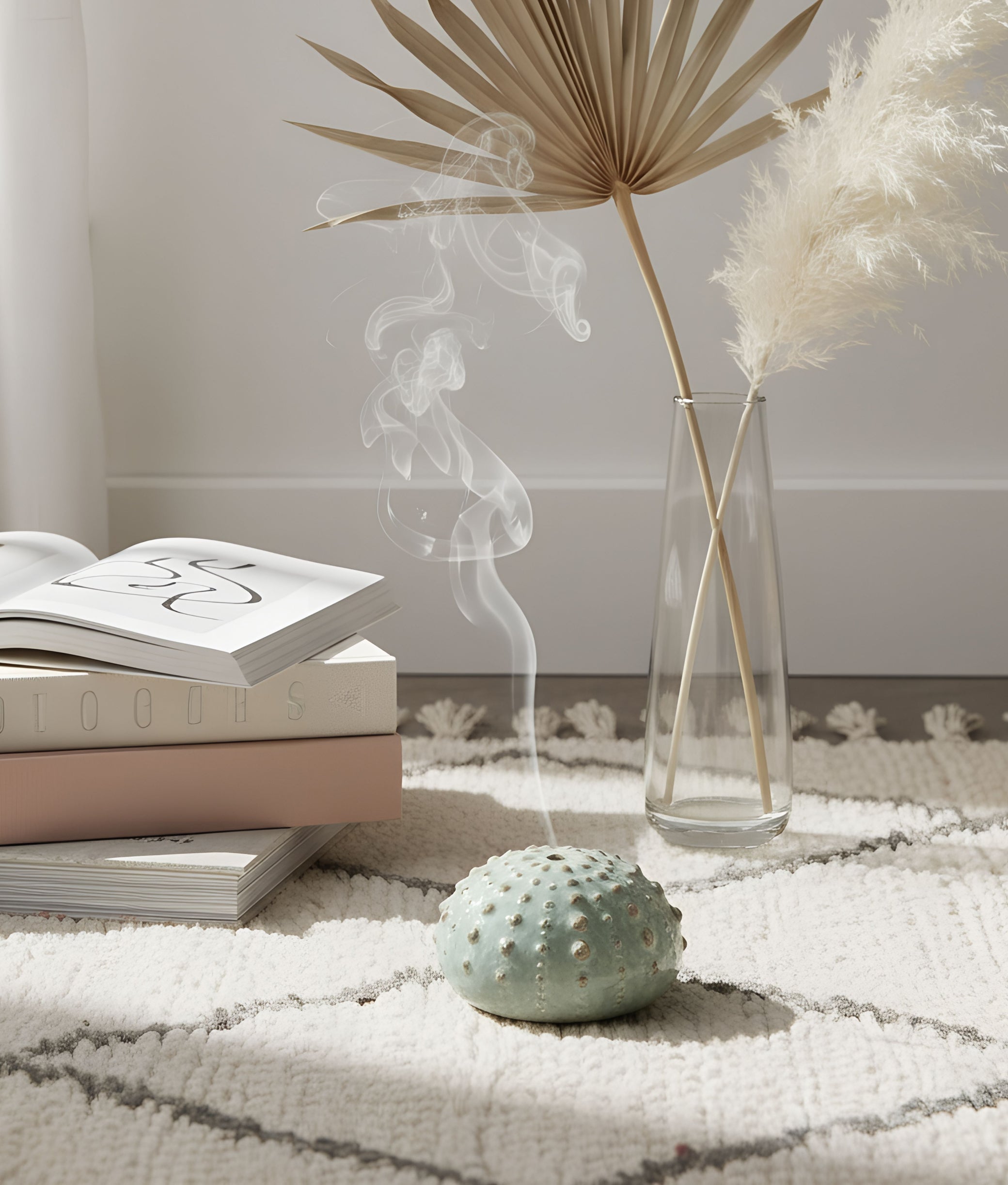 Sea Urchin Incense Holder Blue
