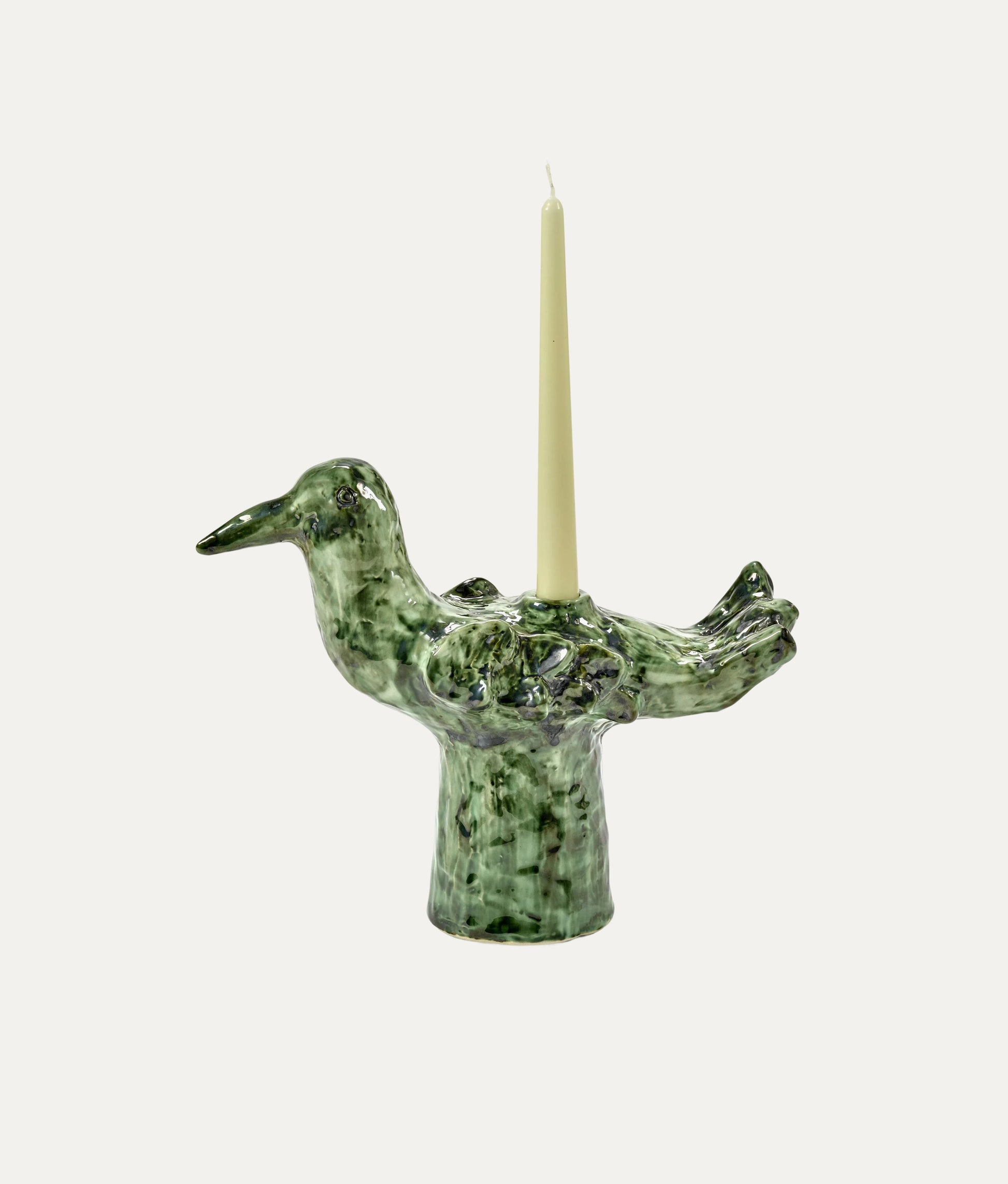 Green Bird Candle Holder