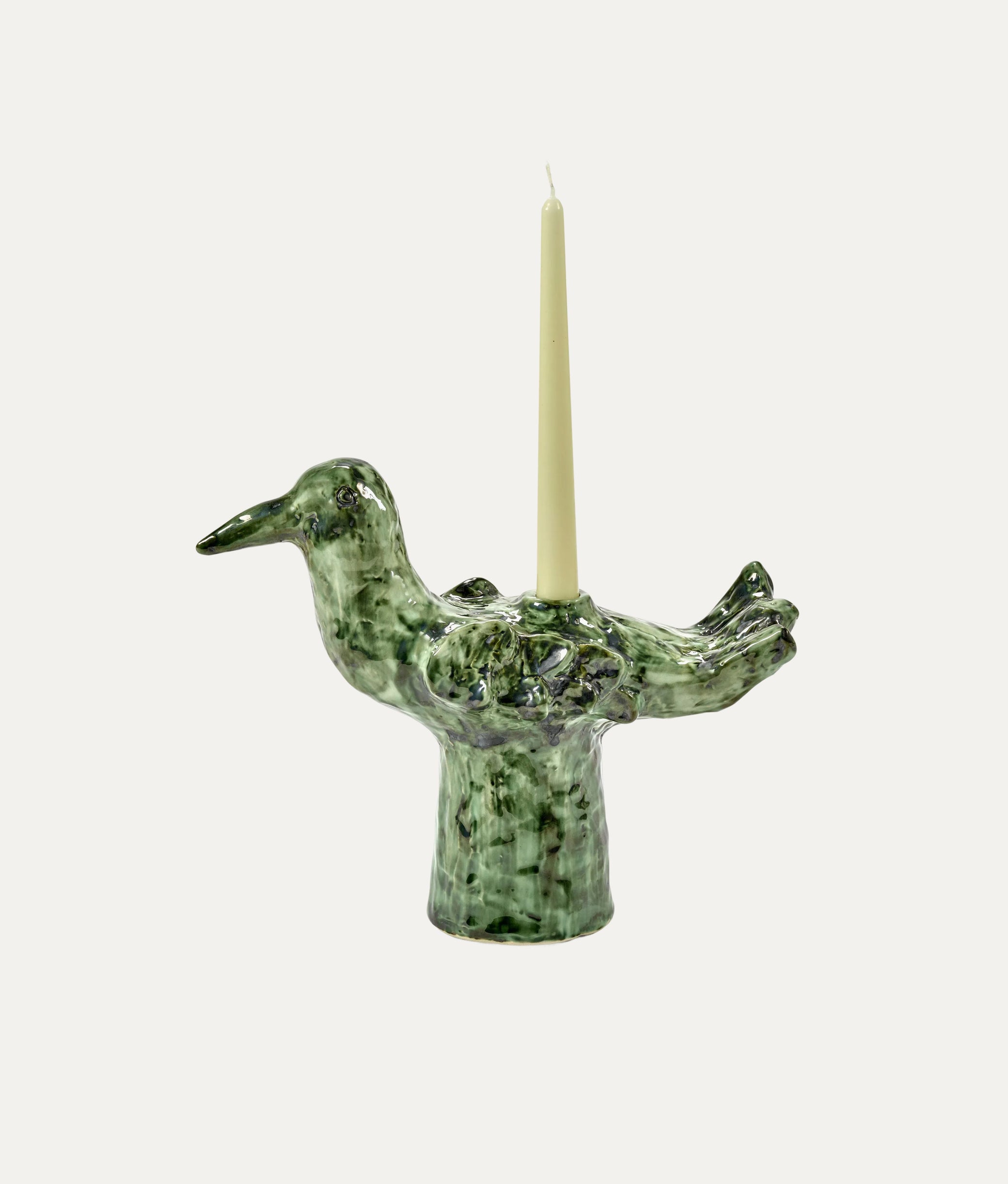 Green Bird Candle Holder