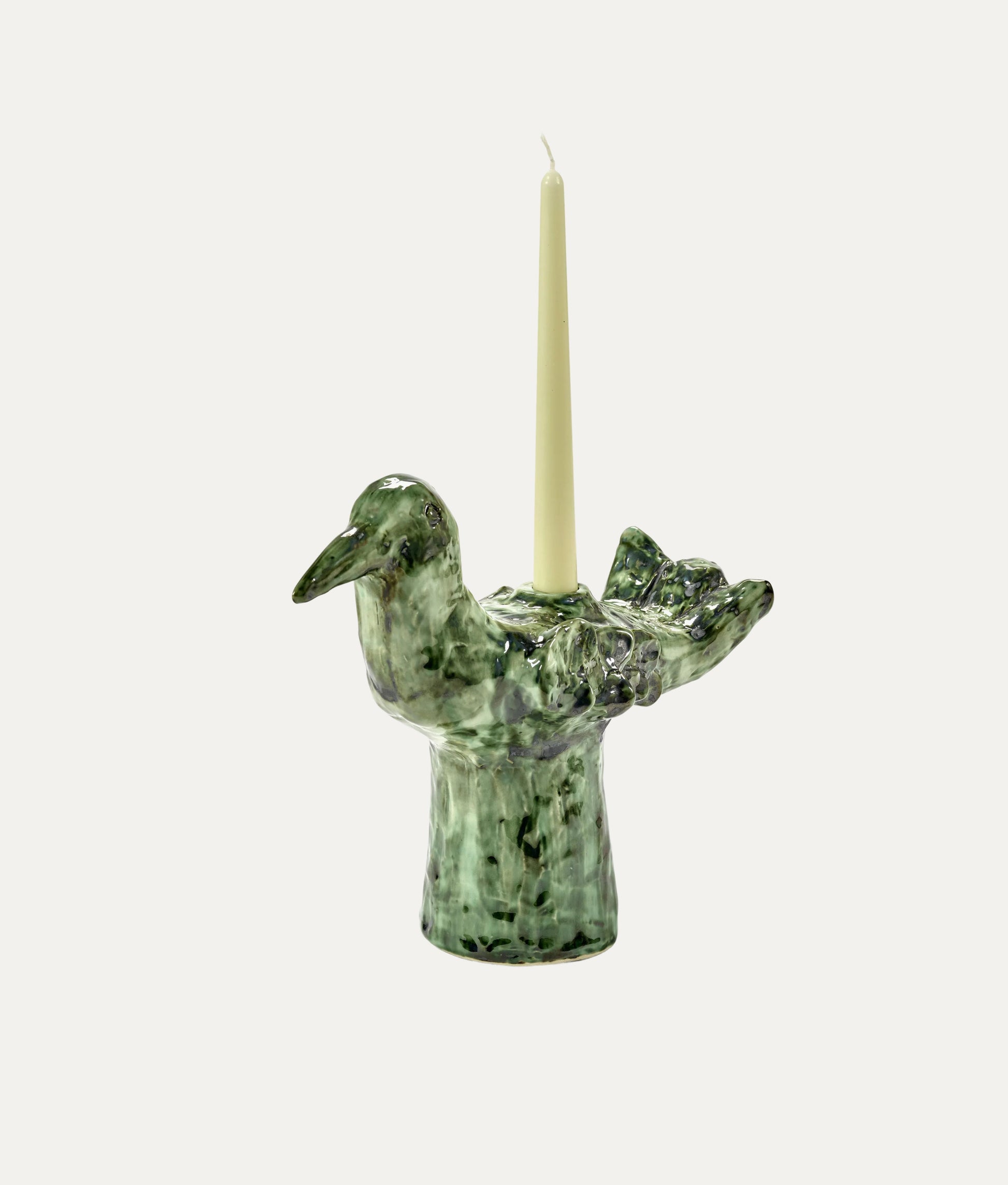 Green Bird Candle Holder