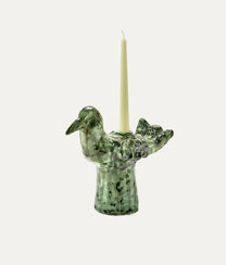 Green Bird Candle Holder