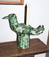 Green Bird Candle Holder