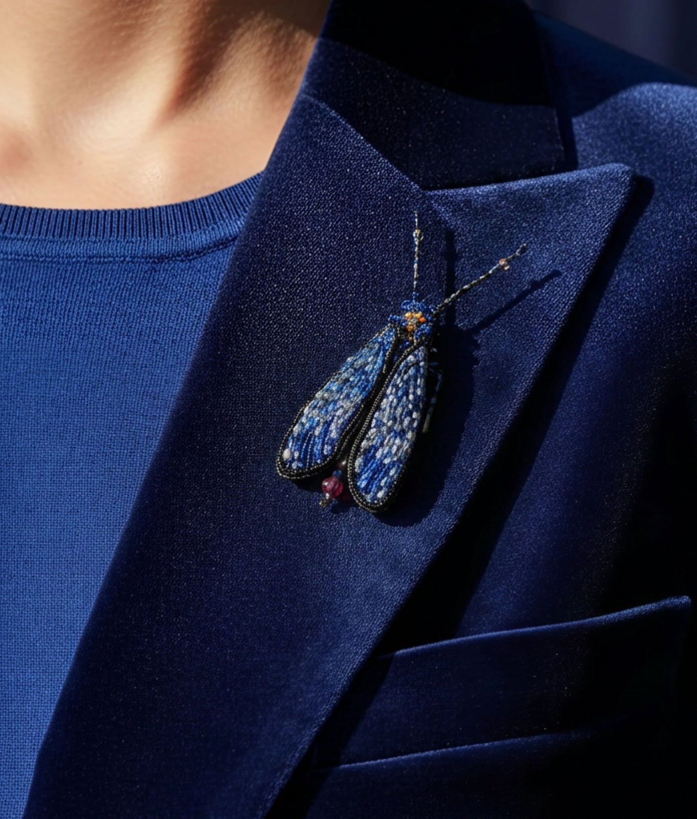 Stained Skywing Fly Brooch