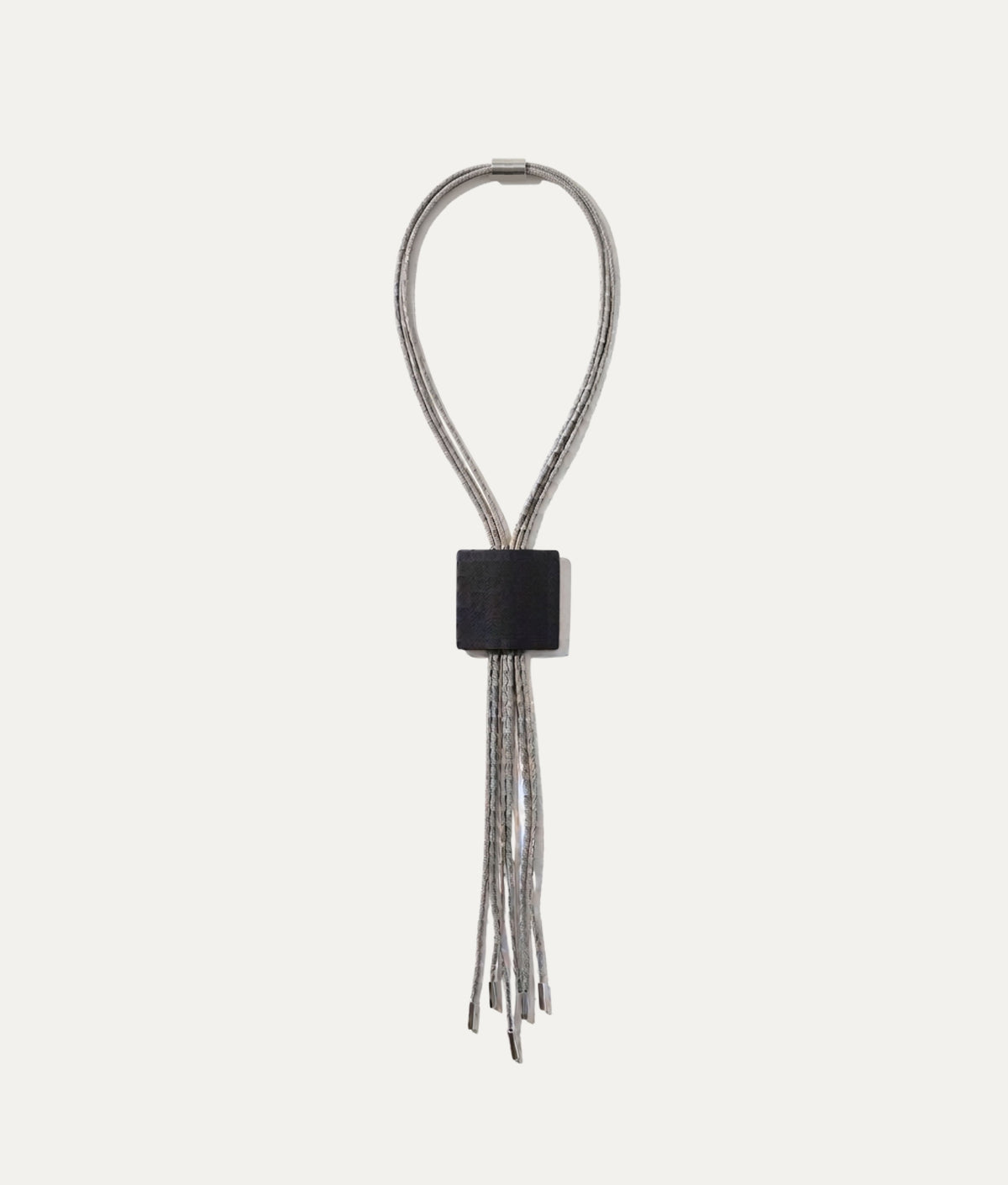 SLIDE STEEL QUADRO Black Necklace