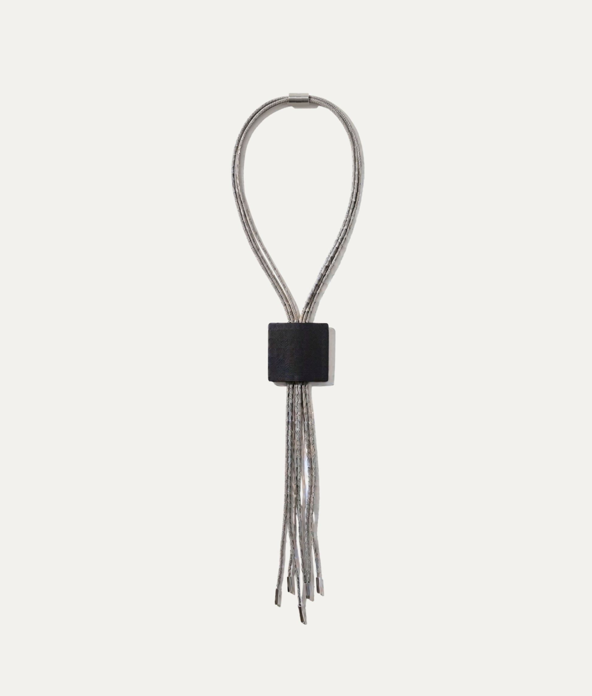 SLIDE STEEL QUADRO Black Necklace
