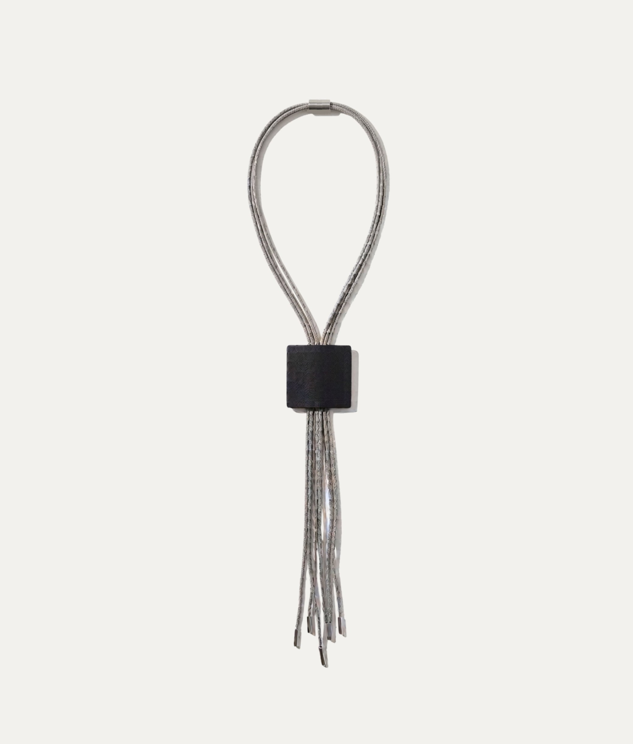 SLIDE STEEL QUADRO Black Necklace
