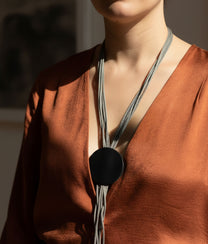 SLIDE STEEL Black Necklace
