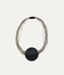 SLIDE STEEL Black Necklace T.S