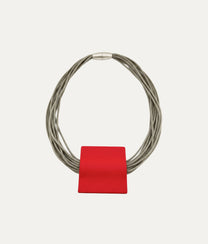 SLIDE STEEL Red Necklace Q.S