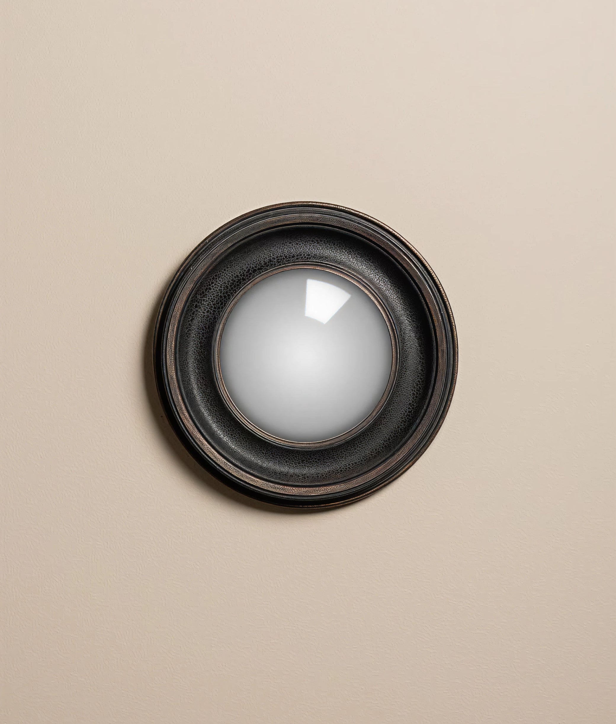 Small Convex Mirror In Dark Patina