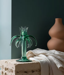 Small Palm Candle Stand Emerald