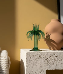 Small Palm Candle Stand Emerald