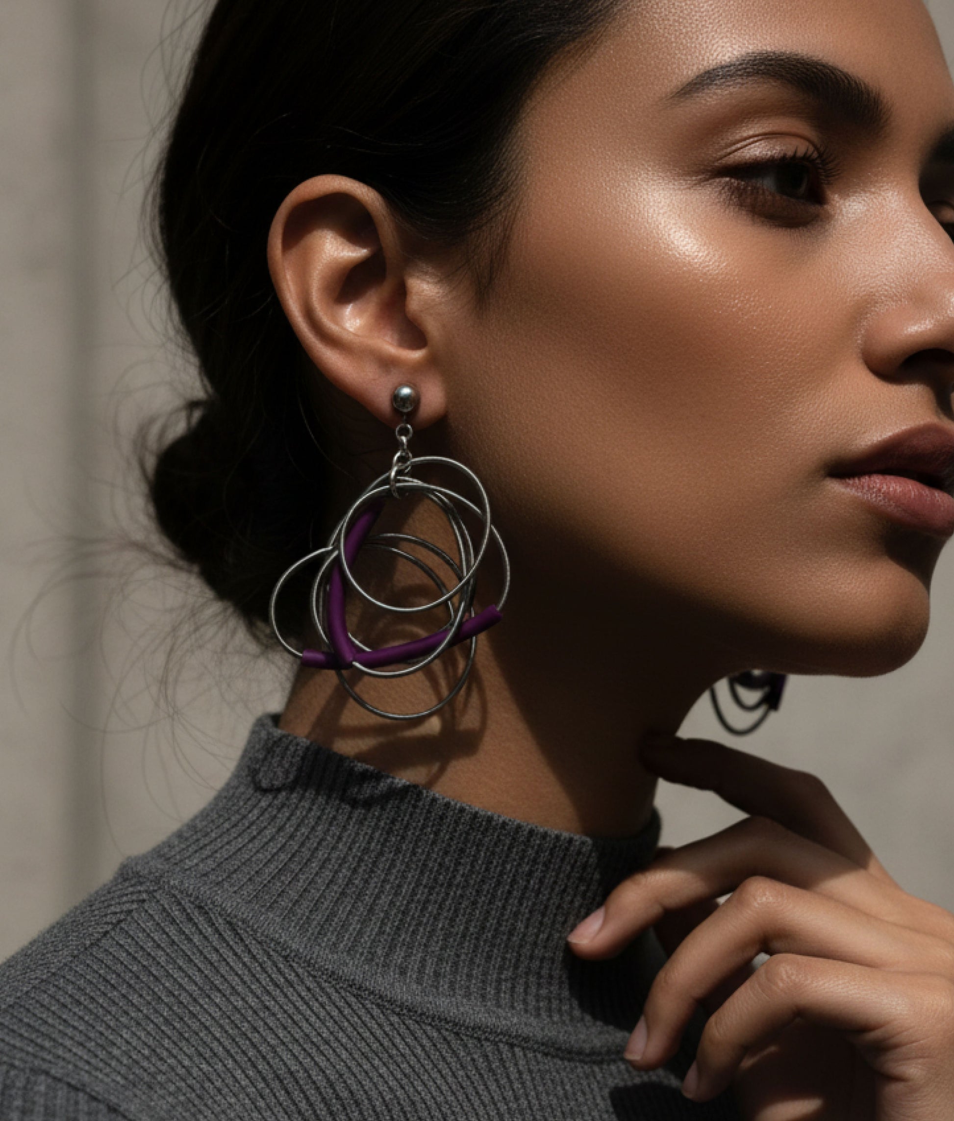 SPIRALINA Burgundy Earrings