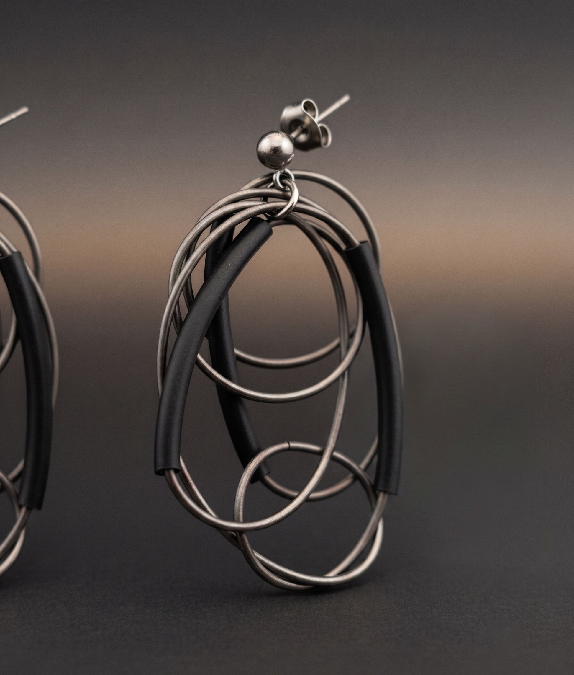 SPIRALINA Titanium Earrings
