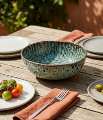 Light Petrol Black Stoneware Bowl