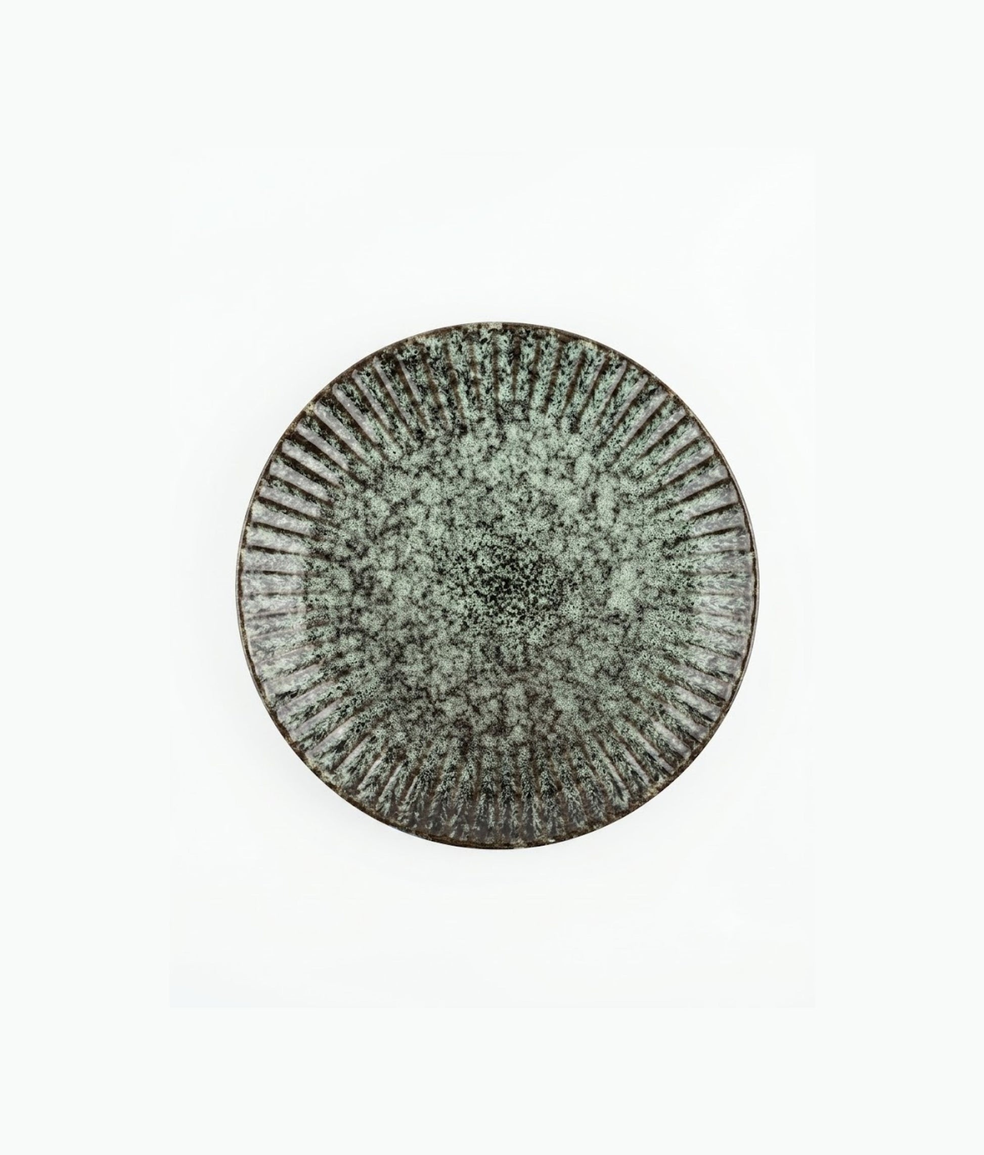 Light Petrol Black Stoneware Cake Plate