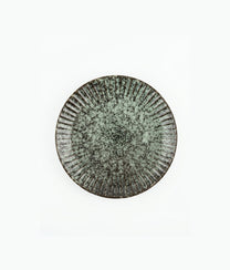 Light Petrol Black Stoneware Cake Plate