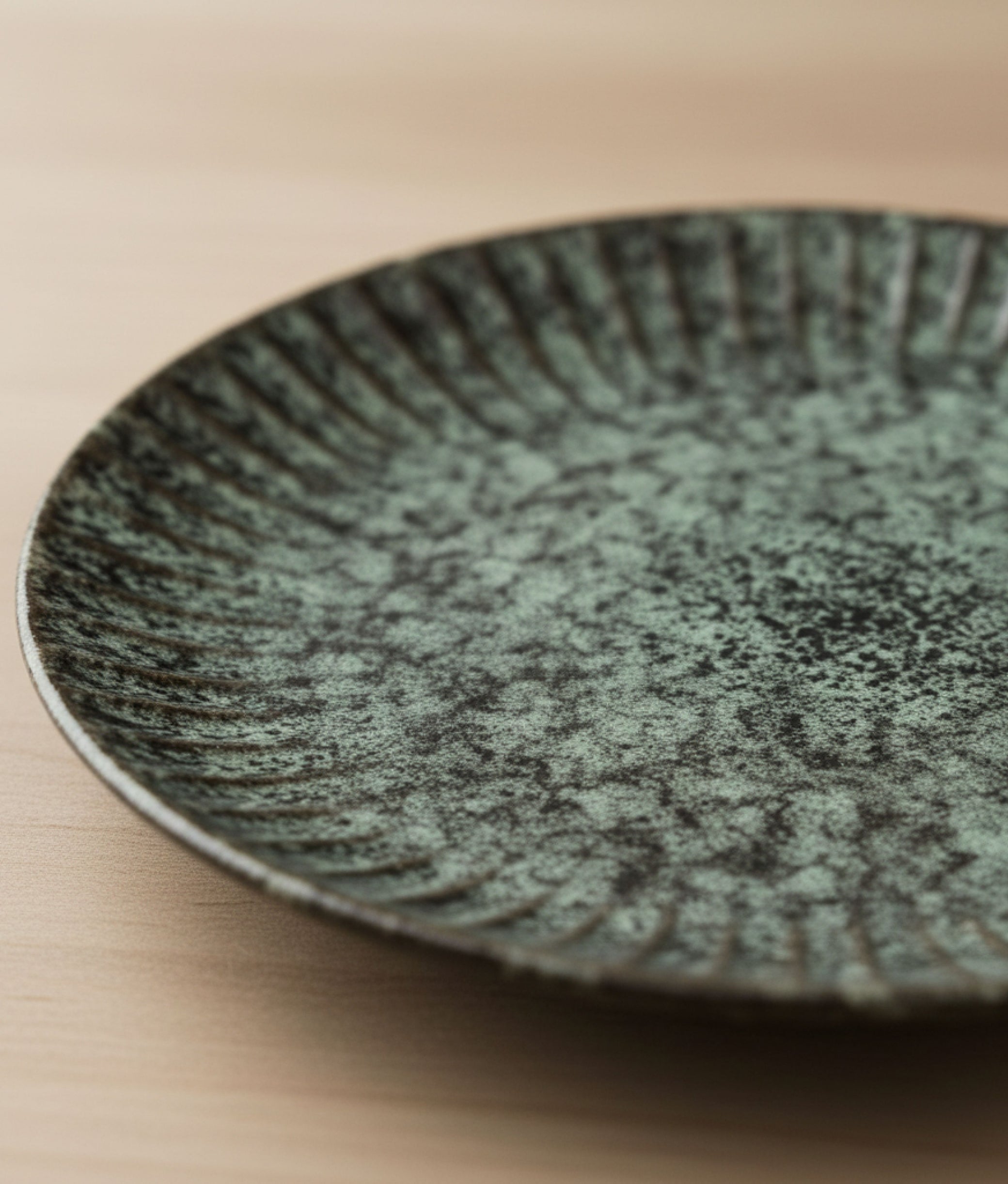 Light Petrol Black Stoneware Cake Plate