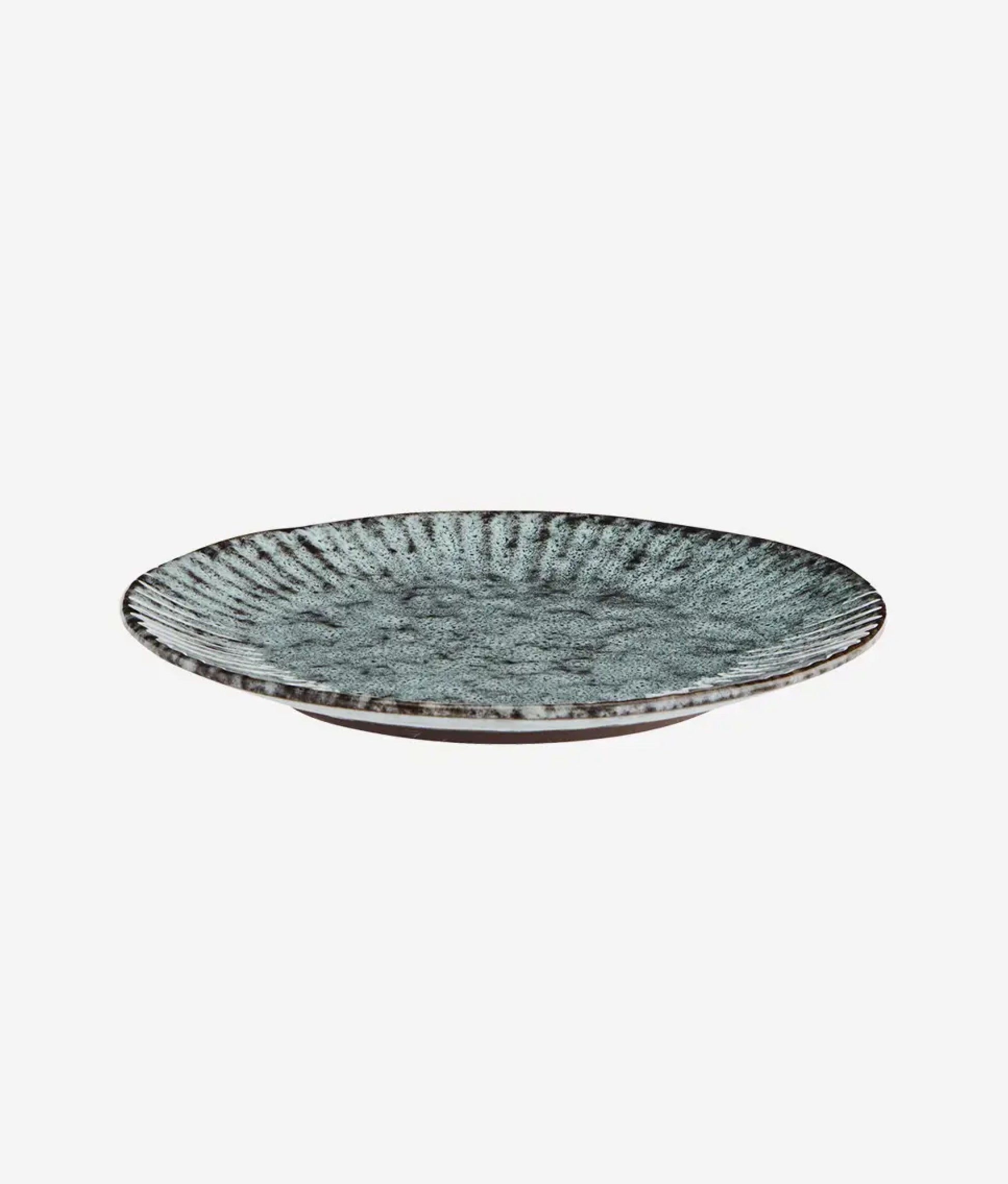 Light Petrol Black Stoneware Cake Plate