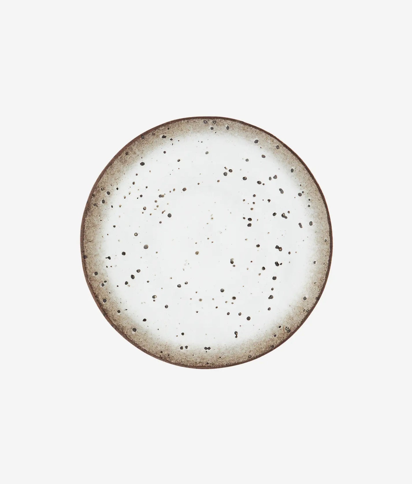 White Brown Stoneware Lunch Plate