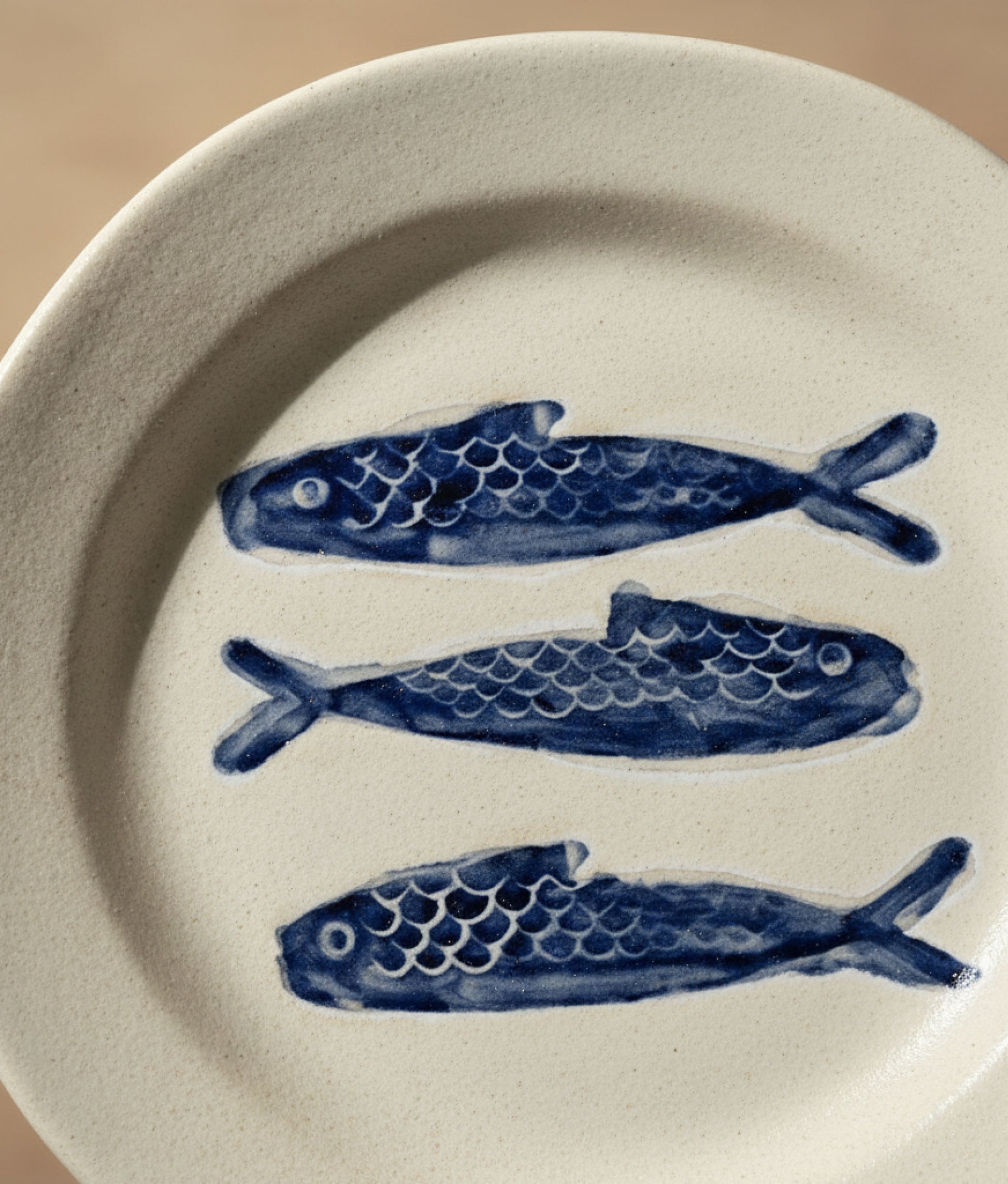 Blue Fishes Stoneware Lunch Plate