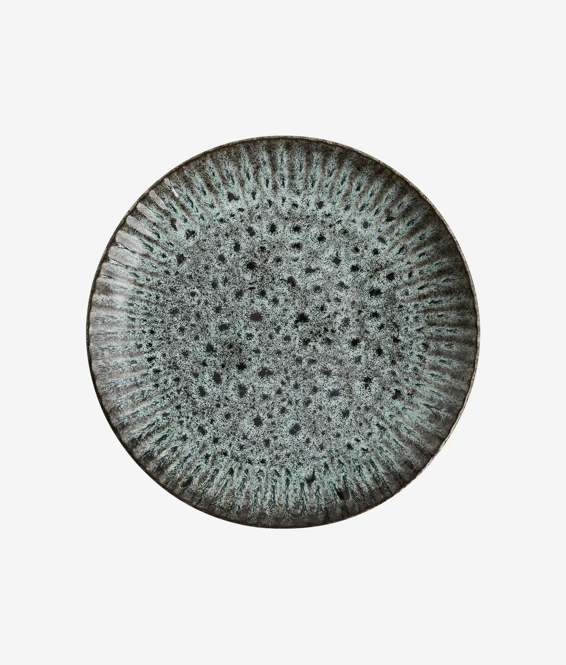 Light Petrol Black Stoneware Lunch Plate