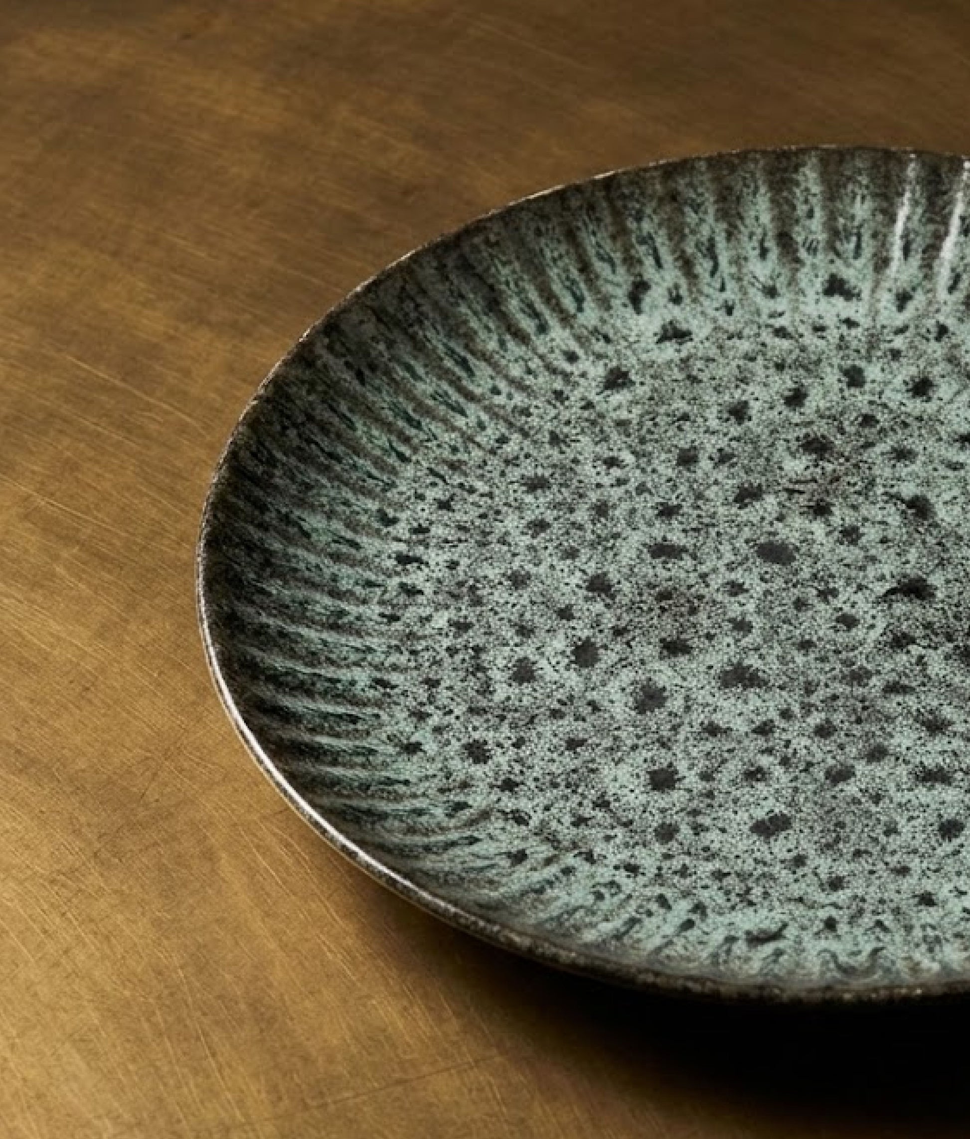 Light Petrol Black Stoneware Lunch Plate