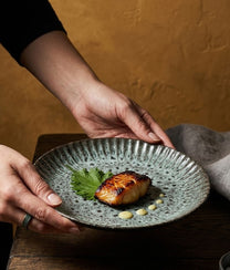 Light Petrol Black Stoneware Lunch Plate
