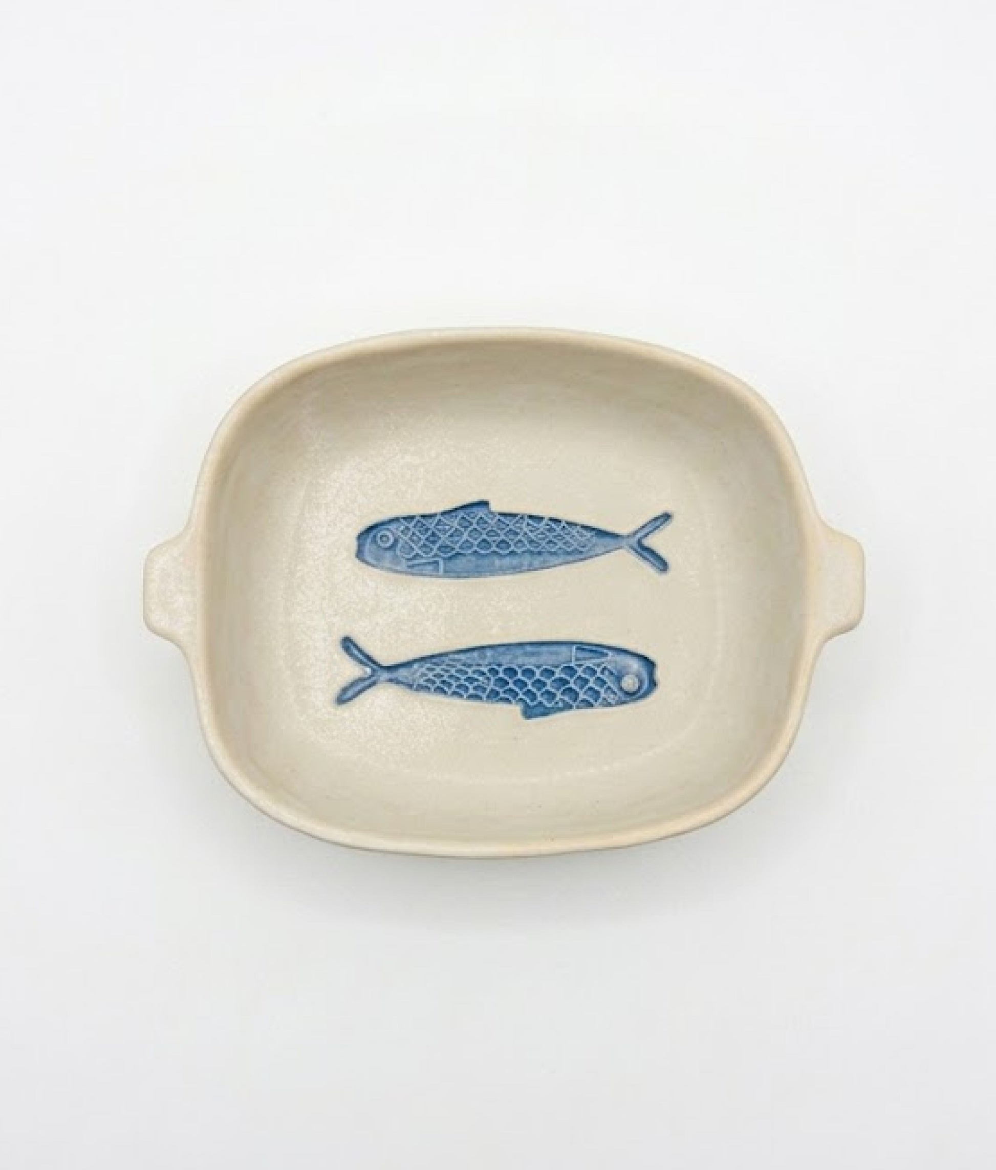 Blue Fishes Stoneware Oven Dish