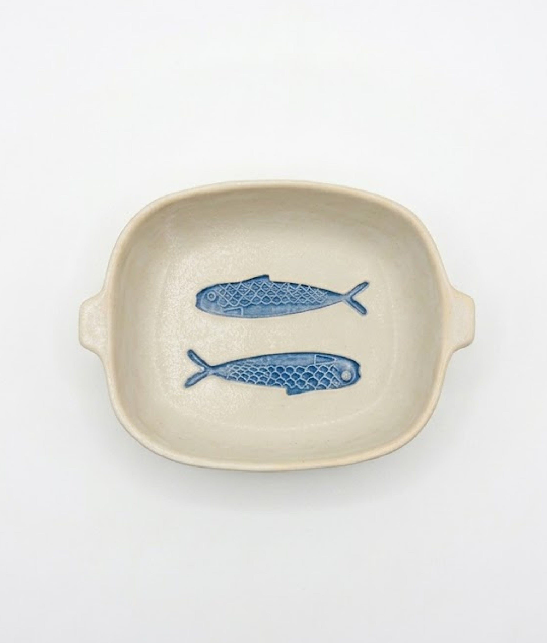 Blue Fishes Stoneware Oven Dish