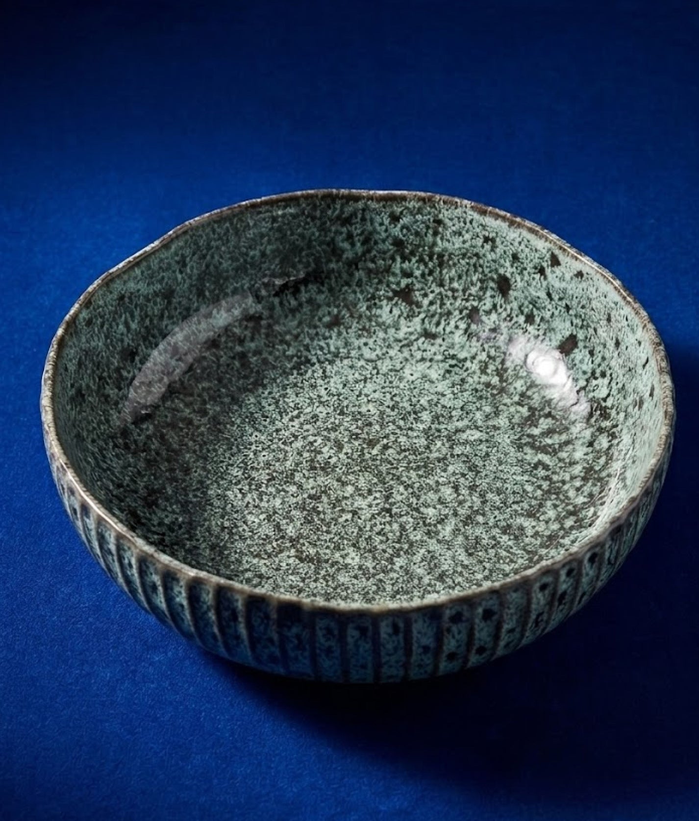 Light Petrol Black Stoneware Serving Bowl