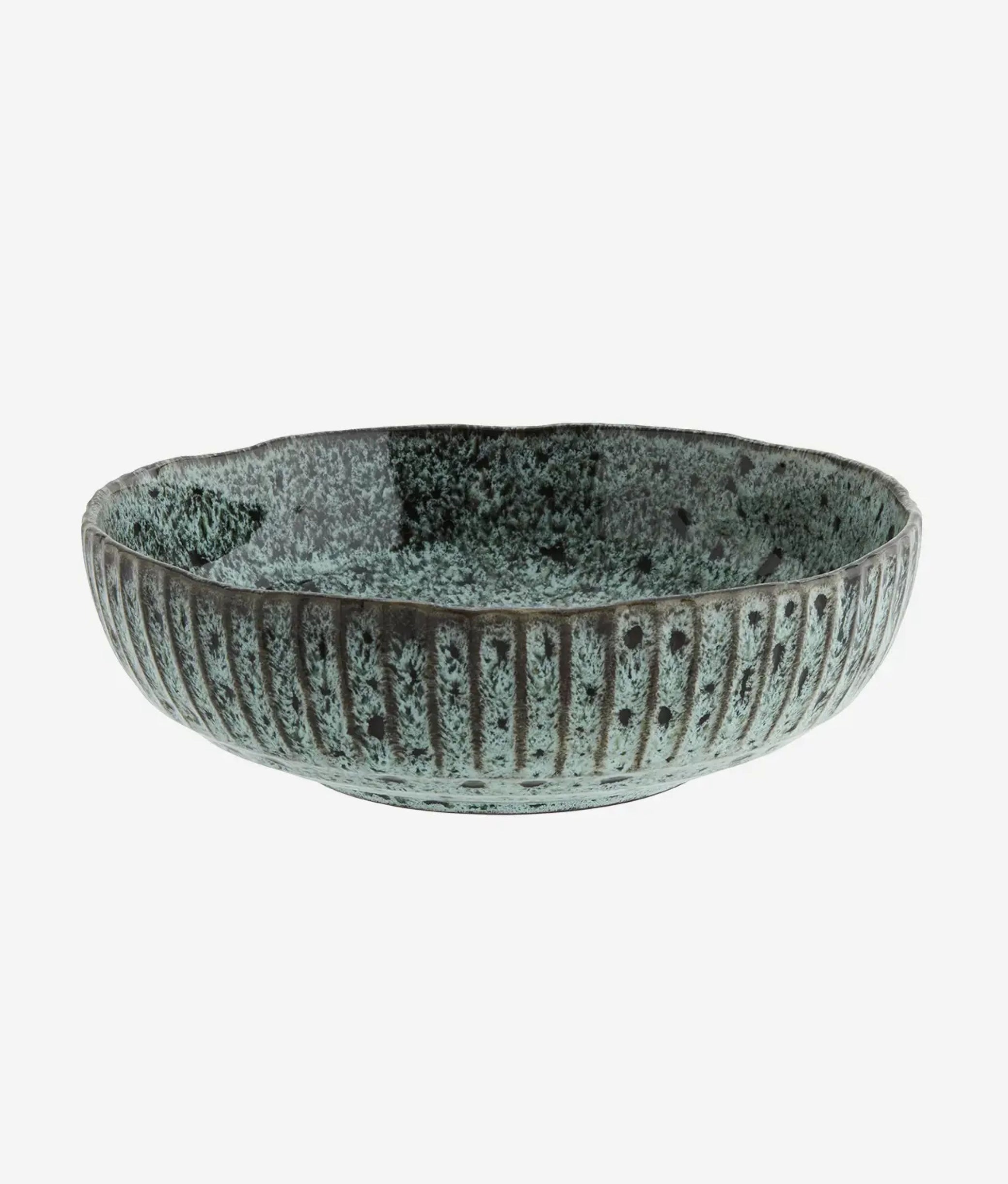 Light Petrol Black Stoneware Serving Bowl