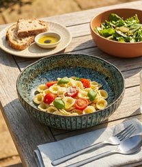 Light Petrol Black Stoneware Serving Bowl