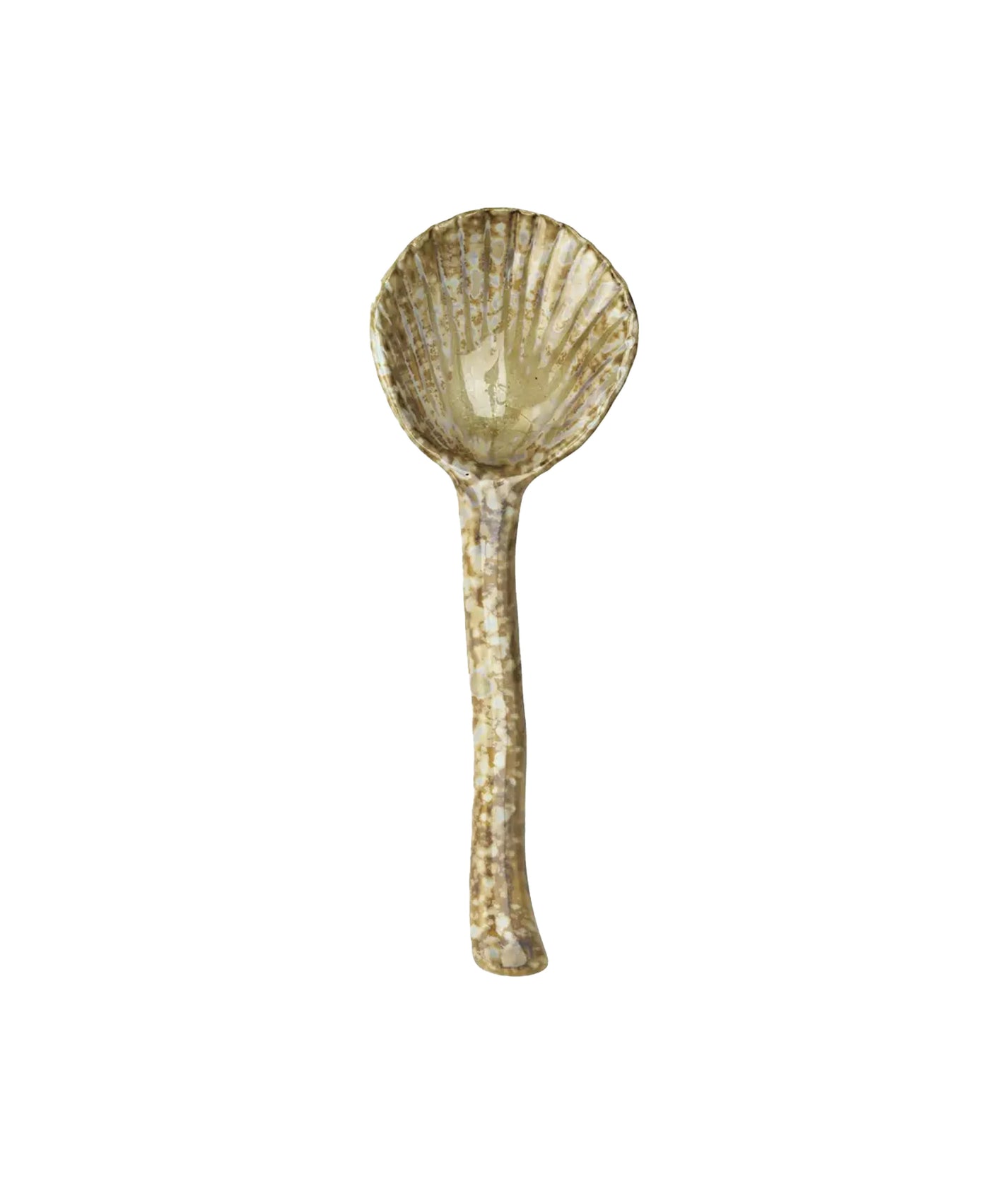 Brown Shell Stoneware Serving Spoon